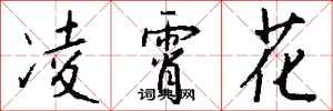 錢沛雲凌霄花行書怎么寫