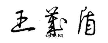 曾慶福王歲盾草書個性簽名怎么寫