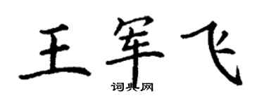 丁謙王軍飛楷書個性簽名怎么寫