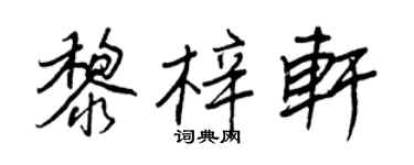 王正良黎梓軒行書個性簽名怎么寫