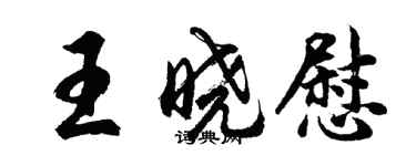 胡問遂王曉慰行書個性簽名怎么寫