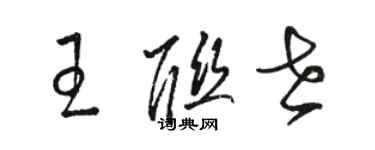 駱恆光王聯世草書個性簽名怎么寫