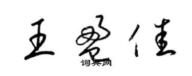 梁錦英王盈佳草書個性簽名怎么寫