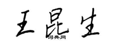 王正良王昆生行書個性簽名怎么寫