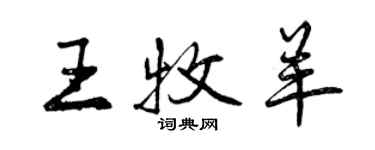 曾慶福王牧羊行書個性簽名怎么寫