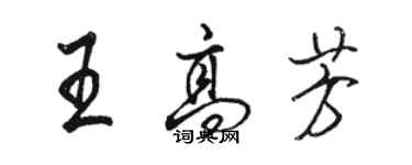 駱恆光王高芳行書個性簽名怎么寫