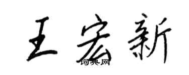 王正良王宏新行書個性簽名怎么寫