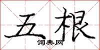 龐中華五根楷書怎么寫