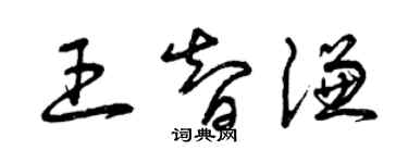 曾慶福王智謙草書個性簽名怎么寫