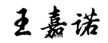 胡問遂王嘉諾行書個性簽名怎么寫