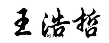 胡問遂王浩哲行書個性簽名怎么寫
