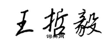 王正良王哲毅行書個性簽名怎么寫