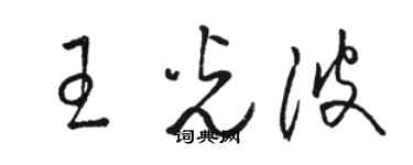 駱恆光王光波草書個性簽名怎么寫