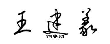 梁錦英王建義草書個性簽名怎么寫