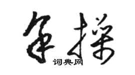 駱恆光余操草書個性簽名怎么寫