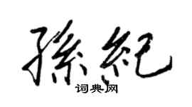 王正良孫紀行書個性簽名怎么寫