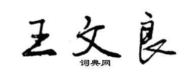 曾慶福王文良行書個性簽名怎么寫