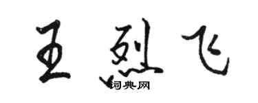 駱恆光王烈飛行書個性簽名怎么寫