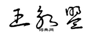 曾慶福王永盟草書個性簽名怎么寫