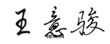 駱恆光王意駿行書個性簽名怎么寫