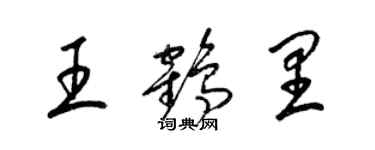 梁錦英王鶴里草書個性簽名怎么寫