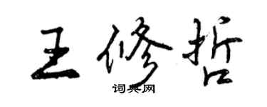 曾慶福王修哲行書個性簽名怎么寫