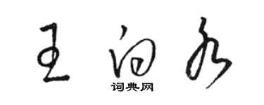 駱恆光王白水草書個性簽名怎么寫