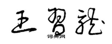 曾慶福王習龍草書個性簽名怎么寫