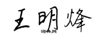 王正良王明烽行書個性簽名怎么寫