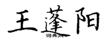 丁謙王蓬陽楷書個性簽名怎么寫