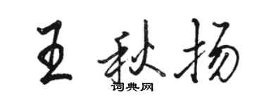 駱恆光王秋揚行書個性簽名怎么寫
