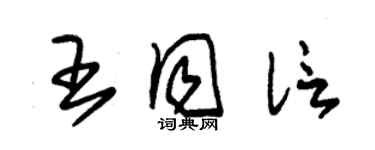 朱錫榮王同信草書個性簽名怎么寫
