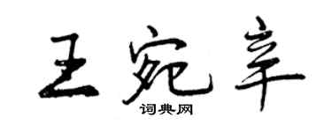 曾慶福王宛辛行書個性簽名怎么寫