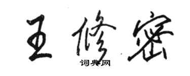 駱恆光王修密行書個性簽名怎么寫