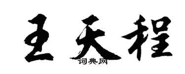 胡問遂王天程行書個性簽名怎么寫