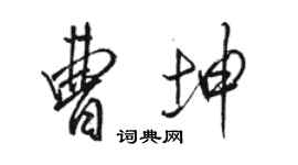 駱恆光曹坤行書個性簽名怎么寫