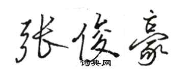 駱恆光張俊豪行書個性簽名怎么寫