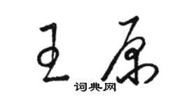 駱恆光王原草書個性簽名怎么寫