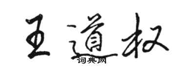 駱恆光王道權行書個性簽名怎么寫