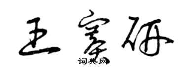 曾慶福王賽研草書個性簽名怎么寫