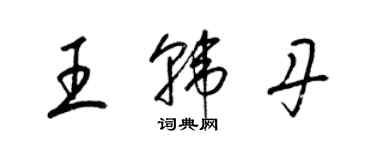 梁錦英王韓丹草書個性簽名怎么寫