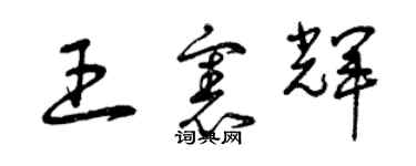 曾慶福王憲輝草書個性簽名怎么寫