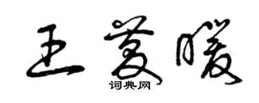 曾慶福王慶暖草書個性簽名怎么寫