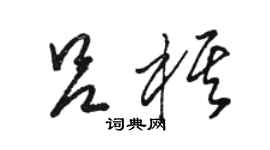 駱恆光呂棋草書個性簽名怎么寫