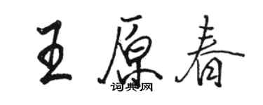 駱恆光王原春行書個性簽名怎么寫