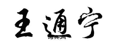胡問遂王通寧行書個性簽名怎么寫