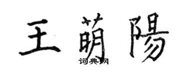 何伯昌王萌陽楷書個性簽名怎么寫