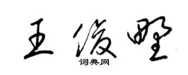 梁錦英王俊野草書個性簽名怎么寫