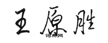 駱恆光王原勝行書個性簽名怎么寫