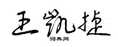 曾慶福王凱捷草書個性簽名怎么寫